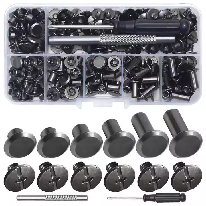 Rivets de Cuero Chicago M5 110pcs Rivets para Cinturones de Artesanía PU para Decoración - 1