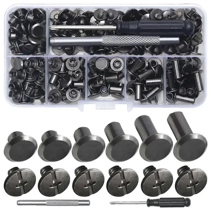 Rivets de Cuero Chicago M5 110pcs Rivets para Cinturones de Artesanía PU para Decoración - 1