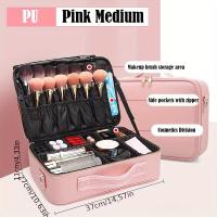 Estuche de cosméticos portátil de cuero PU, gran capacidad, bolsa de almacenamiento de maquillaje impermeable, caja de 1 unidad - details 6