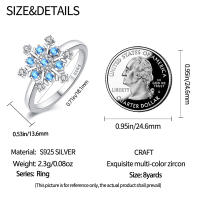 Anillo de Plata Esterlina 925 con Zirconia de Estrella de Copo de Nieve - details 50