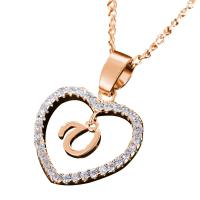 Collar con Colgante de Corazón de Circonita Cúbica 26 Letras del Alfabeto Joyería Personalizada - details 14