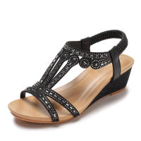 Sandalias de Diamante para Mujer Verano 2025 Estilo Romano Cómodo con Banda Elástica - details 1