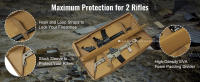 SucceBuy Bolsa para rifle táctico de 36 pulgadas, estuche blando doble para arma larga con cremallera bloqueable, asa portátil y correa para el hombro, 3 bolsillos de almacenamiento grandes para dos rifles de 34" y 2 pistolas, color marrón - details 1