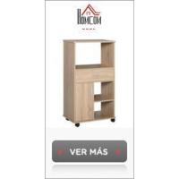 Carrito de cocina con ruedas, carrito multiusos con cajón, 4 cestas extraíbles de metal y laterales, 47x37x83 cm, blanco - details 9