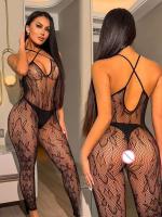 Cuerpo completo transparente de malla para mujer sexy, ropa ajustada transpirable, ropa interior elástica - details 7