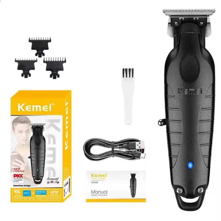 Cortadora de pelo Kemei 2299 para peluquero, cortadora de pelo inalámbrica de 0mm con cero huecos, cortadora de pelo eléctrica profesional para hombres, máquina cortadora de acabado - 1