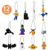 Kit de construcción de adornos navideños, decoración navideña con calabaza, fantasma, bruja, Araña, conjunto de construcción encantada - details 2