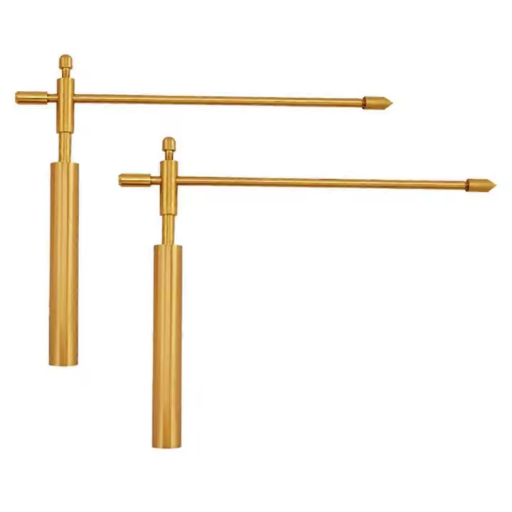 Varilla de radiestesia de búsqueda de dragón de cobre, Detector ajustable de medición de energía para exteriores, agua, brujas, 2 uds. - 1