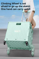 Carrito de Utilidad Plegable Portátil Caja de Herramientas con Tapa Cesta para Compras con 4 Ruedas Giratorias Ideal para Compras, Oficina, Viajes, Acampar - details 8
