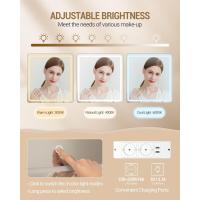 Espejo HD con Luces LED Ajustables Moderno, Blanco-Dorado, 5 Cajones y 10 Compartimentos, Enchufable y USB - details 3