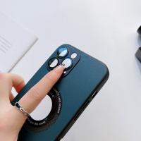 Magsafe-Funda de cuero con textura para iPhone, Protector de lente magnético con orificio para logotipo, para iPhone 15, 14, 13, 12, 11 Pro Max Plus - details 7