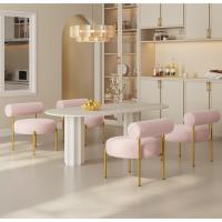 Silla de comedor tapizada, silla relax con estructura reforzada, 136 kg de capacidad, asiento y respaldo acolchados de bouclé para sala, dormitorio, cocina, blanco. - details 26