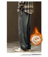 Jeans de Algodón Cálido y Grueso Pantalones Largos y Sueltos de Terciopelo Coreano - details 12