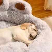 Cama de perro de lujo pata en forma de felpa perro estera, cama para mascotas para perros pequeños medianos y grandes, suministros gatito, perro mascota calmante cama, estera lavable - details 20