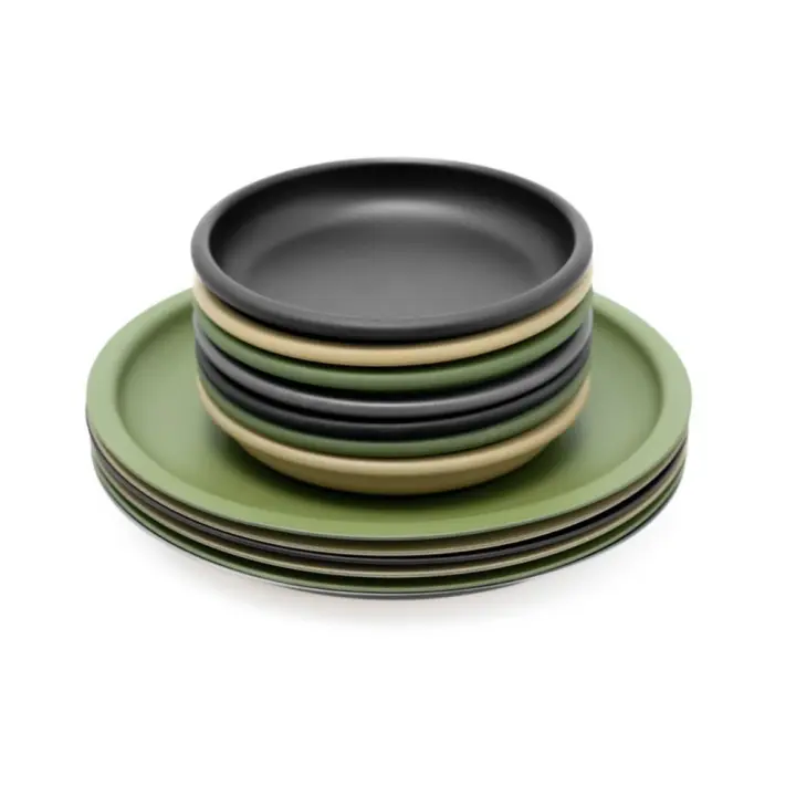 Cubiertos Retro de aleación de aluminio para Picnic, plato para freír al aire libre, plato para acampar al aire libre, S/M, nuevo - 1
