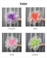 Flores de rosas artificiales de 40cm, cabeza de flor grande, pétalos esponjosos 3D, flores falsas, paisajismo de boda, flor de hilo de gasa gigante - details 2