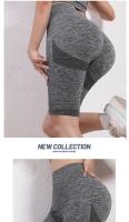 Pantalones cortos deportivos de Yoga para mujer, pantalones deportivos sin costuras de secado rápido, ropa deportiva de cintura alta, pantalones cortos elásticos transpirables para entrenamiento y correr - details 7