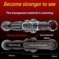 Extensiones de manga condón agrandamiento masculino vibradores retardantes clítoris masajeador anillo cubierta vibratoria juguetes sexuales para hombres - details 3