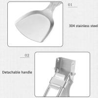 Cuchara de sopa plegable de acero inoxidable para acampar al aire libre, utensilios de cocina portátiles resistentes al desgaste, herramientas - details 21