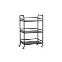 Carrito Cocina,Carro Auxiliar de Metálicos de 3 Niveles Cocina o Multiuso con Ruedas,para el hogar,60×30×75cm,Blanco - details 9