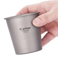 Tiartisan - Taza de agua de pared simple para cerveza de titanio para acampar, Villa Vies al aire libre, senderismo, mochilero, 290 ml - details 5