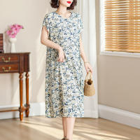 Elegante Vestido de Verano 2024 Estilo Vintage Suelto para Mujeres Cuello en V Casual - details 20