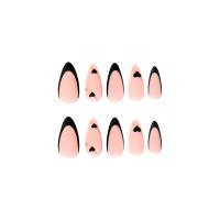 24 PCs Uñas Postizas Francesas Con Hilo Dorado Y 1 Pegamento Gel Y Archivo De Uñas Combos De Uñas Postizas De Acrílico - details 4
