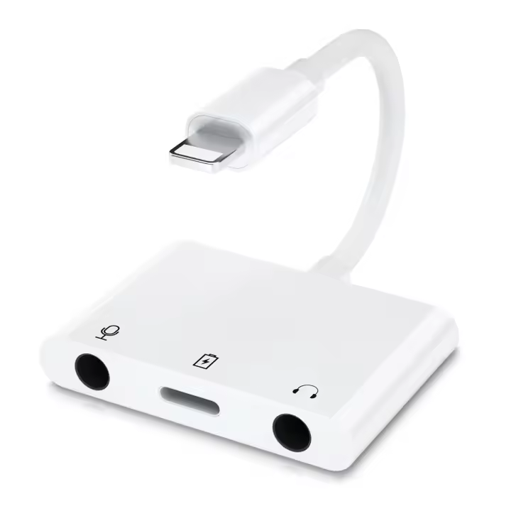 Adaptador de Audio Ligero de Microfón a Jack de Auriculares Dual 3.5mm - 1