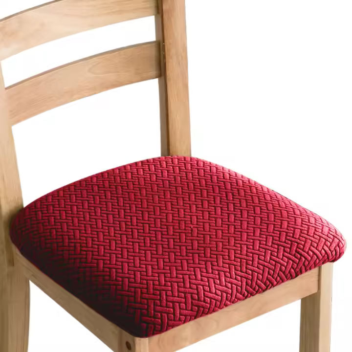 Fundas de asiento para silla de comedor de Jacquard elásticas duraderas, funda de cojín para silla de comedor tapizada elástica lavable extraíble - 1