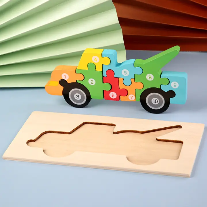 Rompecabezas Montessori de madera para niños pequeños, juguetes Montessori para niños pequeños de 2, 3, 4 y 5 años, rompecabezas 3D superior, juguete educativo de dinosaurio - 1