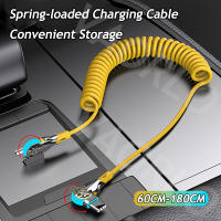 Cable de carga retráctil de resorte súper rápido 6A, interfaz de aleación de Zinc tipo C/Micro USB, Kit de coche de rotación de 180 °, línea de datos para iPhone - details 7