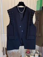 Chaqueta V-cuello para Mujer Primavera 2024 Top de Talla Grande con Pleates Retail - details 3