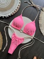 Conjunto de Bikini Halter de Color Sólido RUOTONSEPT Traje de Baño de Estilo Brasileño para Mujeres - details 26
