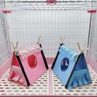 Casa esquinera para hámster, tienda de campaña de fieltro para conejos, casa plegable, tienda oculta de conejo rosa, nido de hámster azul, esquina escondida, Chinchilla - details 1