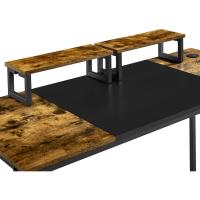 Mesa Escritorio con Soporte Monitor Mesa de Ordenador de Estilo Industrial Mesa Oficina Estudio con 2 Ojales para Cables/Gancho Marrón Rústico 140x60x89cm - details 3