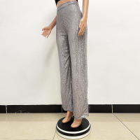 Moda femenina New -End Color sólido Pierna ancha con lentejuelas drapeadas Pantalones casuales para mujer - details 50