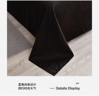 Juego de Ropa de Cama de Alta Calidad Amigable con la Piel en Negro Funda de Edredón Individual y Doble King Size Estilo Sólido - details 11