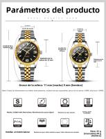 Reloj de acero inoxidable para hombre, reloj de pareja de negocios impermeable luminoso para hombre y mujer - details 0