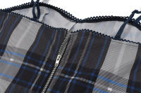 BUNO-Candyhot Plaid Patchwork ajustado Casual Spaghetti Strap Top Vintage Y2K sin mangas espalda descubierta camiseta sin mangas 2024 otoño ropa de calle Camis - details 8