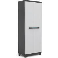 Armario Linear Escobero Almacenamiento de Resina con 2 Puertas y 3 Baldas Negro/Gris - details 8