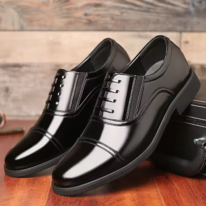 Zapatos formales de cuero para hombre, zapatos de negocios, casuales con cordones - 1