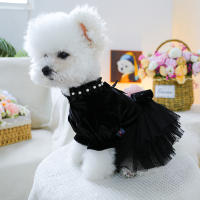 Vestido De Novia De Rosa Sahara Gruesa Para Perro Pequeño Y Mediano Color Negro Adecuado Para Otoño E Invierno Ropa De Mascota - details 5