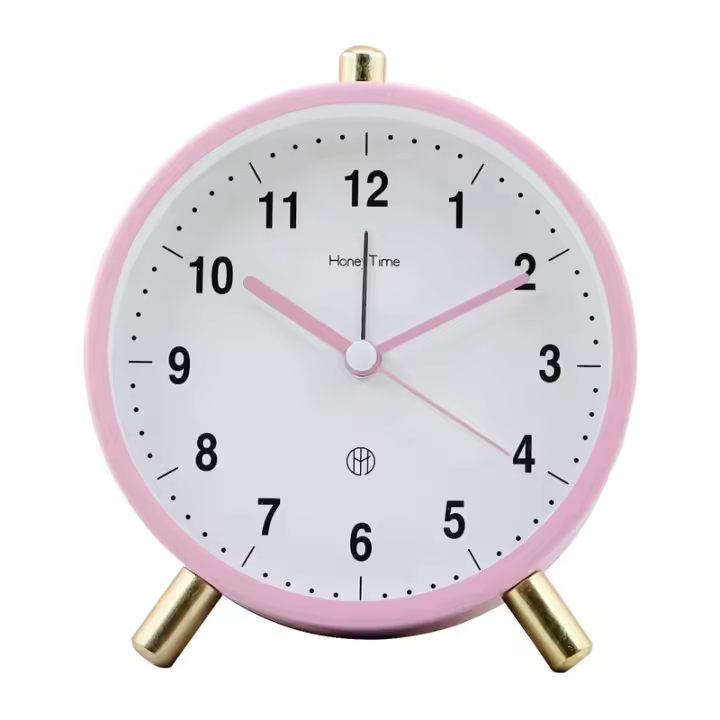 Reloj despertador minimalista para niños, reloj electrónico de moda europea y americana, Rosa - 1