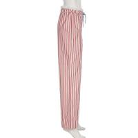 Pantalones holgados de pierna recta a rayas para mujer, moda coreana, cintura elástica, dobladillo empalmado, pantalones femeninos - details 9