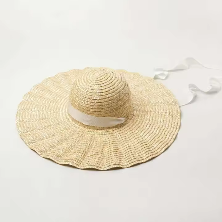 Sombrero de Playa de Paja con Visera de Verano Gorra de Moda para Mujeres 100% Grande - 1