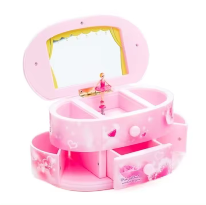Caja de música clásica, joyería de bailarina, caja de música con espejo de tocador, caja de música para tu hija, nieta, caja Musical de cumpleaños - 1