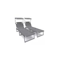 Juego de Tumbonas Plegables con Parasol Tumbona Playera Reclinable con 4 Posiciones - details 7