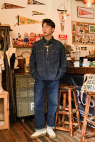 1920s Vintage Ejército de EE. UU. Primavera Verano Azul Denim Uniformes de Trabajo Jersey Suelto Camisa Chaqueta - details 7