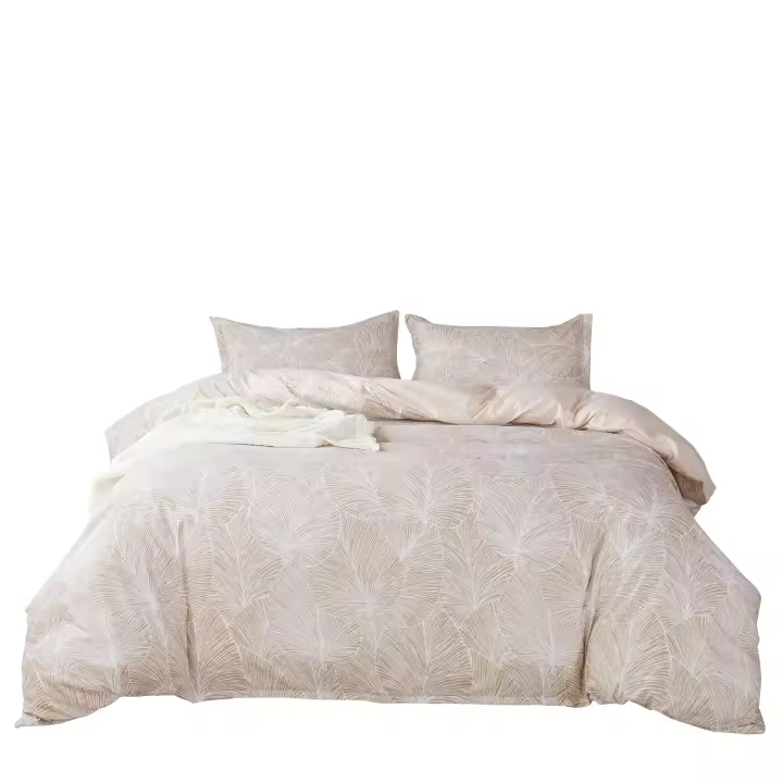 Juego de Ropa de Cama Moderno de Hojas Tropicales Funda Edredon de Poliéster Suave Transpirable - 1