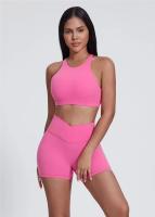 SHINBENE-Sujetador deportivo de cuello alto para entrenamiento, sostén con relleno cruzado en la espalda, ideal para Yoga - details 21